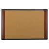 3M Cork Bulletin Board, 36" X 24", Aluminum Frame w/Mahogany Wood-Grained Finish
