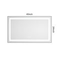 thumbnail image 5 of Bathroom Mirrors 40 x 24 Inch LED Bathroom Mirror with Front and Backlight, Wall Mounted Vanity Mirror with Aluminum Frame, Anti-Fog, Memory, 3 Colors, Stepless Dimmable,Wall Mounted Bathroom Mirrors, 5 of 5