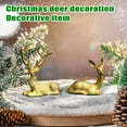 thumbnail image 6 of Holiday Decorative Metal Deer Figurines Set of Two Lying Stag and Doe Sculpture for Home Office Living Room Shelf Tabletop Display, 6 of 6