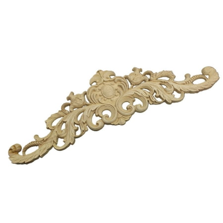 

Desheus Unpainted Flower Pattern Carving Appliques Wood Chinese Style Door Appliques Home Decor