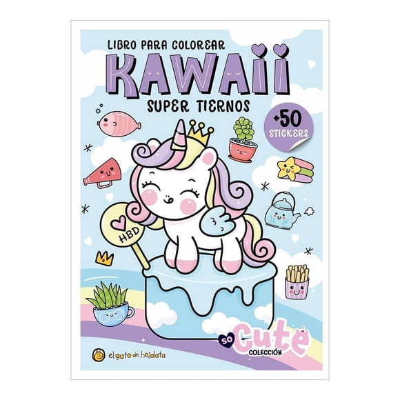 Libro para colorear Kawaii super tiernos El Gato De Hojalata Varios Autores