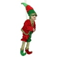 thumbnail image 5 of Northlight Bendable Elf in a Suit Hanging Christmas Ornament - 12" - Red and Green, 5 of 6