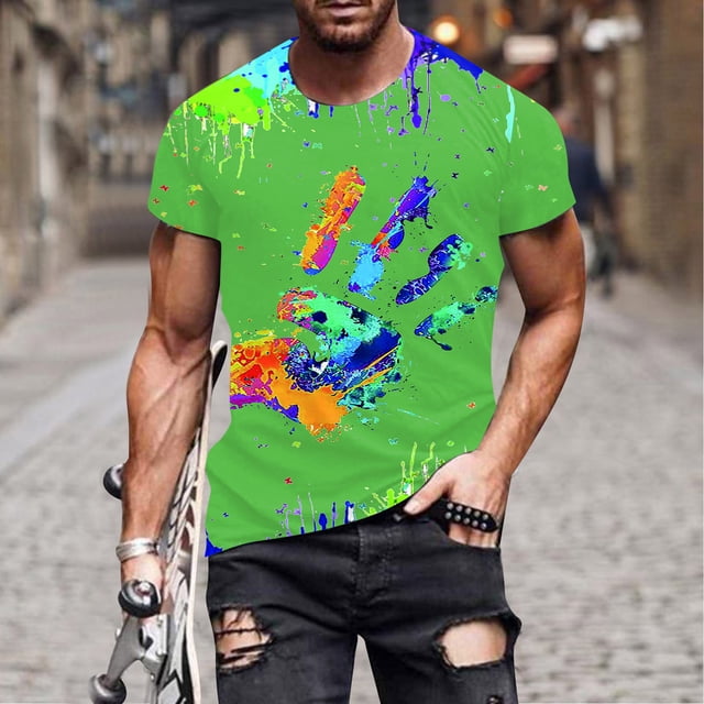 T-shirts Tendance pour Hommes pour l'Été Manches Courtes Col Rond Design Polyvalent Tenue Décontractée pour Toutes les Occasions