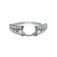 thumbnail image 1 of Round White Cubic Zirconia Split Shank Enhancer Guard Ring 14K White Gold Ring Size - 4.5, 1 of 3