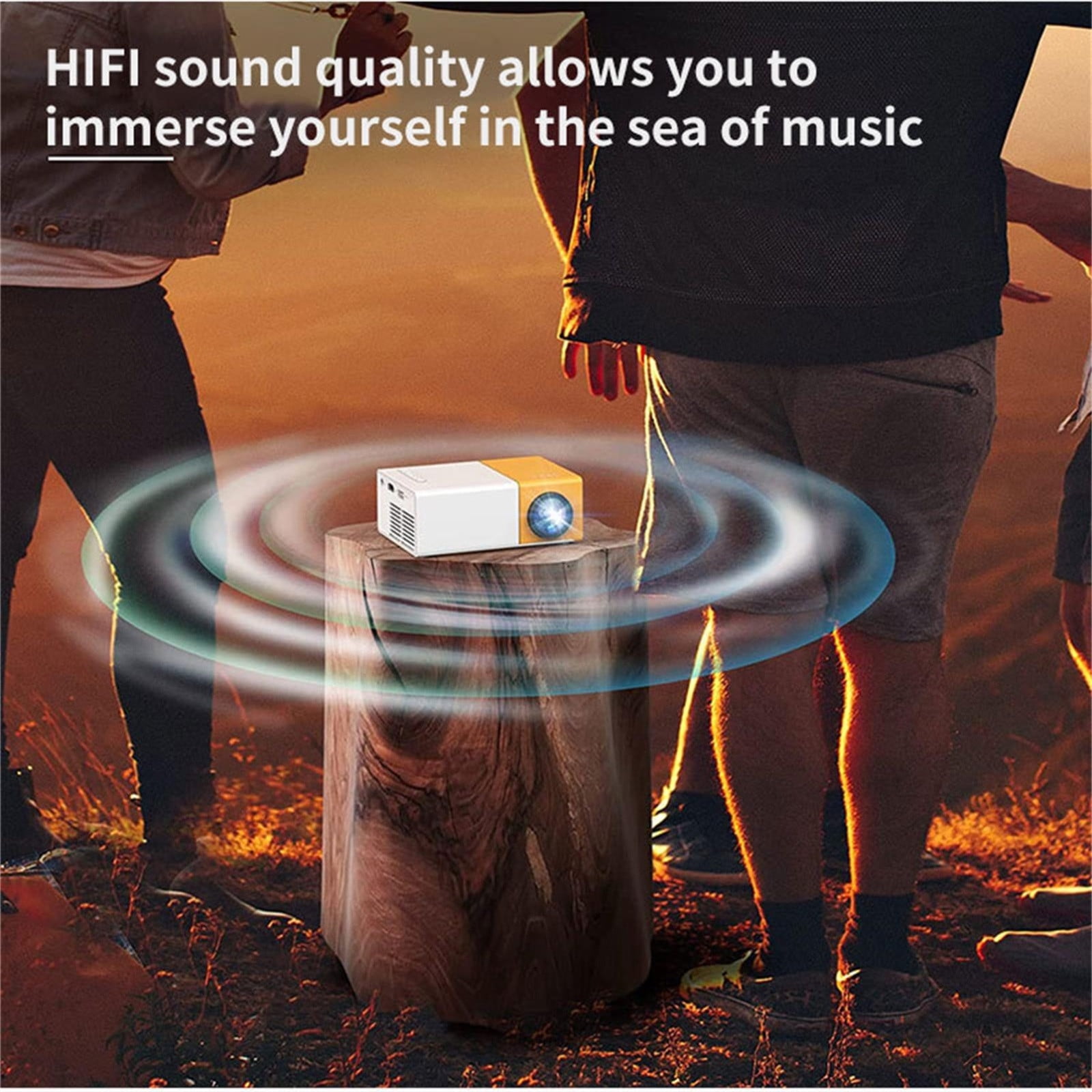 KQJQS Mini Portable HD LED Projector - 1080P Home Cinema with USB, HDMI, AV, and SD Support