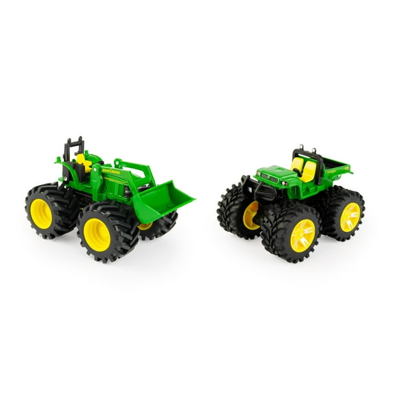 TOMY John Deere Monster Treads Vehicle 2 Toy Pack - Tractor with Loader and Gator
