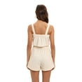 thumbnail image 3 of EFINNY Women's Vest And Shorts 2Pcs Set Cotton And Linen Camisole Tank Top Shorts Suits, 3 of 8