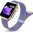 thumbnail image 1 of Metal Stainless Steel Band Compatible with Apple Watch Bands 38mm 40mm 41mm 42mm 44mm 45mm,Multicolour Loop Adjustable Strap Magnetic Wristband for iW, 1 of 4
