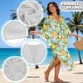 thumbnail image 7 of DISNIMO Orage and Flower Print Women Kaftan Dresses Plus Size V-Neck Beach Cover Up Batwing Sleeve Summer Caftan Dress Hawaiian Summer Long Cover Ups for Swimsuit, 7 of 7