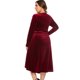 thumbnail image 3 of Vestido de talla grande para mujer Cuello cruzado de terciopelo Cuello en V Cintura alta Drapea CACAGOO Vestido de mujer, 3 of 7