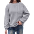 thumbnail image 1 of Timegard Womens Long Sleeve Tops Crewneck Drop Shoulder Solid Color Pullover Fall Casual Loose Blouse, 1 of 6