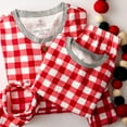 thumbnail image 3 of HonestBaby - Pijama familiar de algodón orgánico para bebé, diseño de cuadros de búfalo pintado en rojo, conjunto de pijama de 2 piezas para mujer, talla pequeña, 3 of 5