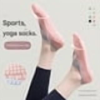 Grip Pilates Socks – Breathable Anti-Slip Yoga Toe Socks with Silicone Padding (Orange & Pink)