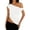 White, variant on PRETTYGARDEN Womens Summer Off The Shoulder Crop Tops Sleeveless One Shoulder Ruched Asymmetrical Y2K Going Out Tank Top