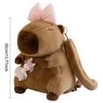 thumbnail image 4 of Mochila Felpa Capibara Bolso Piel para Estudiantes Niñas (con Lazo) Color Rosa, 4 of 6