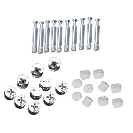 

10 Sets Furniture Connectors Cam Fittings Pre-Inserted Nuts Dowels Furniture Screw-in Nut for Wood Furniture Cupboard Drawer