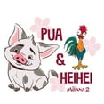 thumbnail image 2 of Girl's Moana 2 Pua & Heihei Flowers Logo Graphic Cropped T-Shirt, 2 of 3
