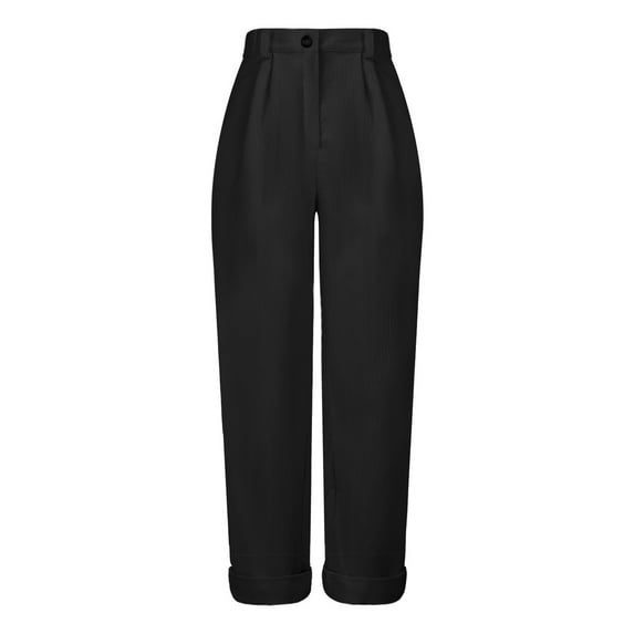 Vedolay pants Women's Casual Cotton Pants Elastic Waisted Trousers Comfy Trouser,Navy XL