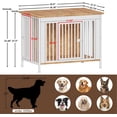 thumbnail image 4 of POAO Dog Crate Furniture for Large Dog, Heavy Duty Dog Crates for Large Dogs, Dog Kennel Furniture Indoor as TV Stand, Large Size 39.96" L(35-60 Pounds), White, 4 of 7