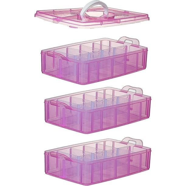 3-Tier Stackable Storage Container Box with 30 Adjustable Compartment,  Plastic Organizer Box, Bead Organizers and Storage for Art Crafts, Fuse  Beads
