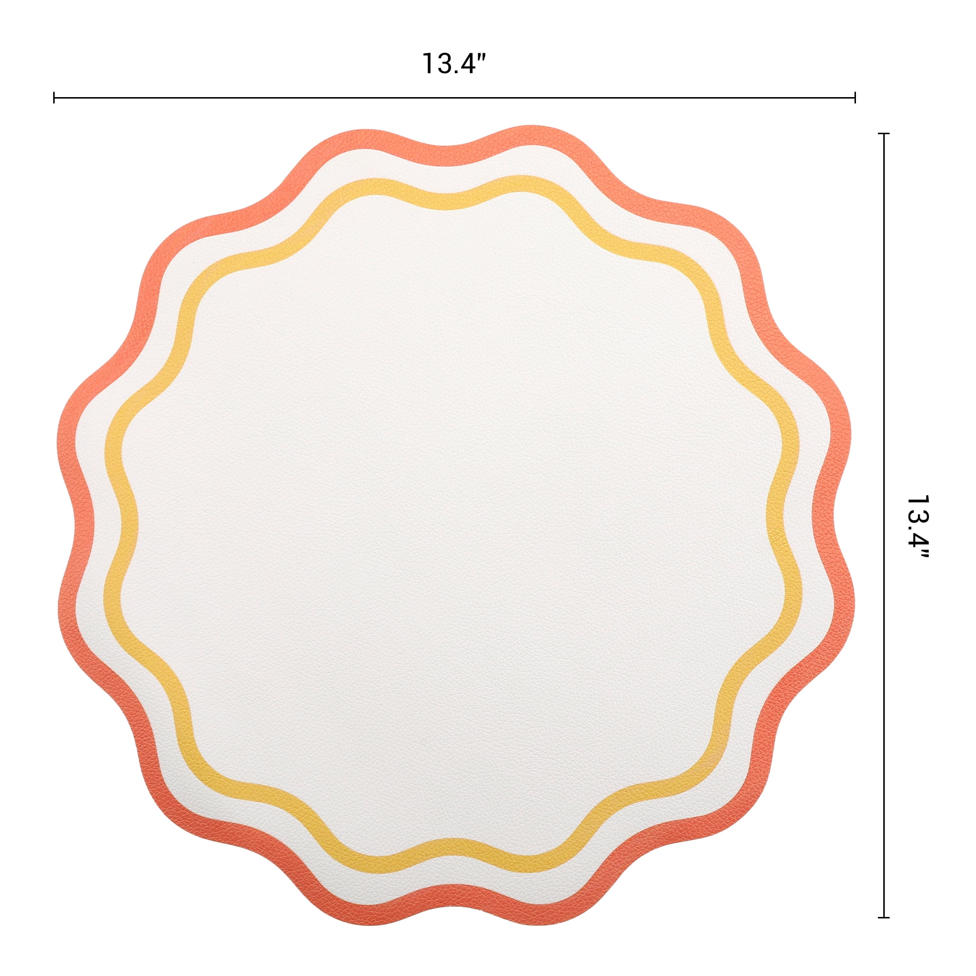 Unique Bargains Set of 6 Leather Placemats for Kitchen Dining Table Decor Yellow
