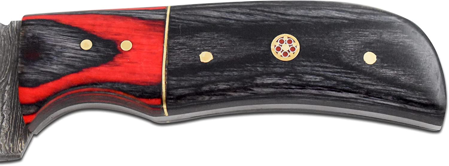 Old Ram Handmade 9-inches Damascus Steel Fixed Blade Skinner Knife with Sheath