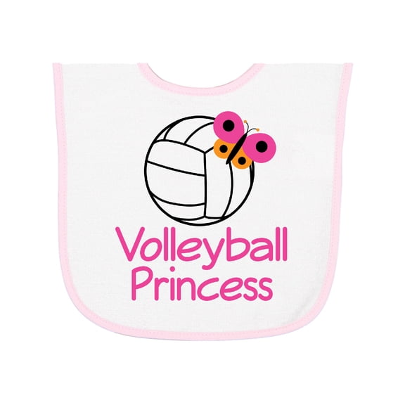 Inktastic Volleyball Butterfly Princess Baby Terry Cloth Bib