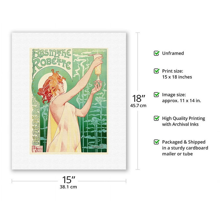 Cartel Art Déco Para La Absenta Robette De Privat Livemont - 70x100cm | €63