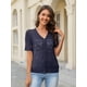 thumbnail image 3 of Jersey tipo cárdigan Jiflora para mujer, tejido a ganchillo, azul marino, talla S, 3 of 6