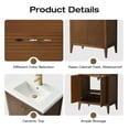 thumbnail image 5 of Vanity Art 30" Double Door Bathroom Vanity with Sink, Freestanding Storage Cabinet with Ceramic Top, and Removable Shelve, 5 of 8