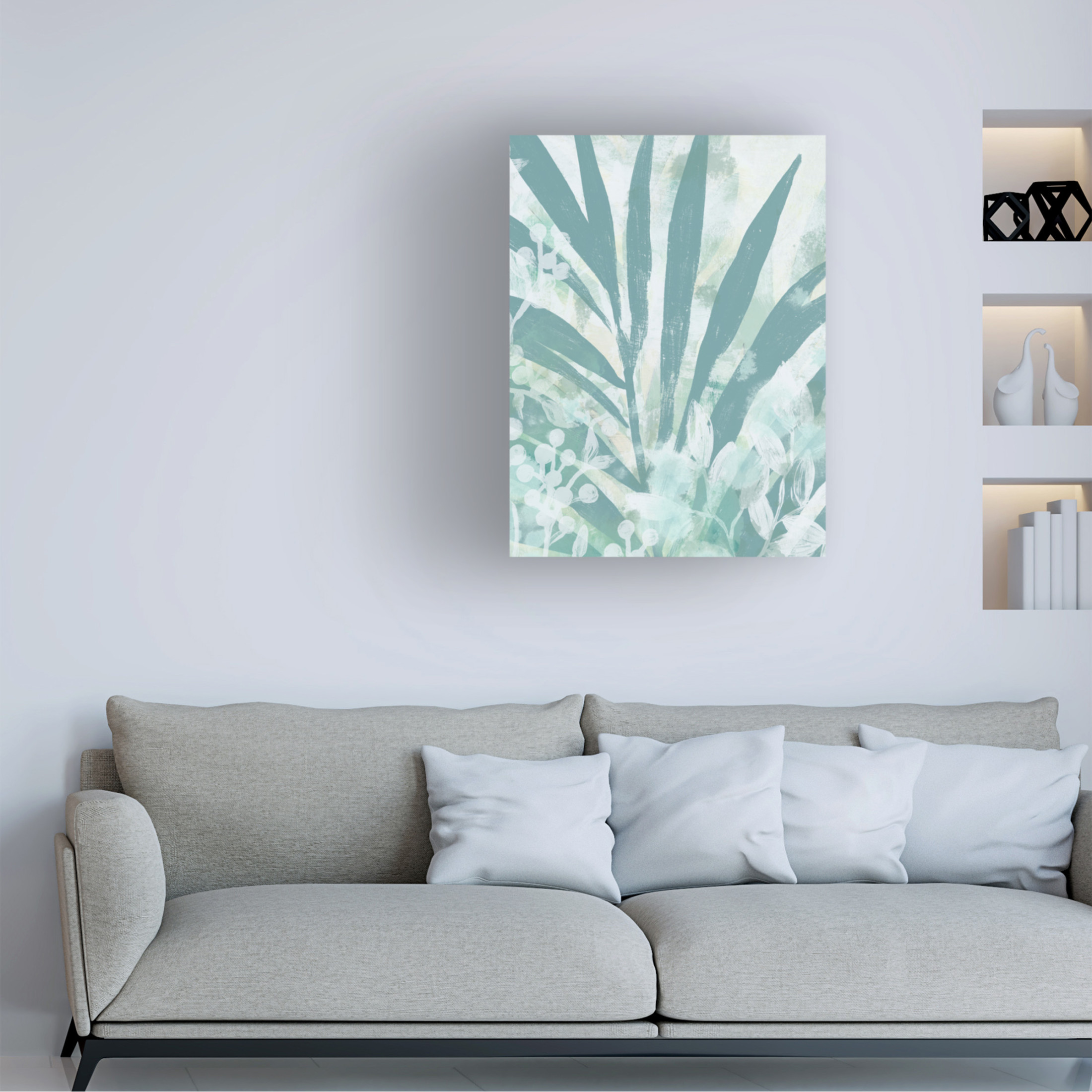 Trademark Fine Art June Erica Vess  Aqua Palms II Canvas Wall Art