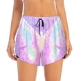 thumbnail image 2 of Daiia Purple Sparkling Butterfly Pattern Women's 2 in 1 Running Shorts - Lightweight Athletic Workout Gym Yoga Shorts Liner with Phone Pockets-Large, 2 of 7