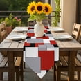 thumbnail image 6 of Abstract Art Table Runner 60 Inches Long Patchwork Red Black and Grey Table Runners for Dining Room Tabletop Dresser Scarf Home Party Banquet Wedding Holiday Decoration, 6 of 9