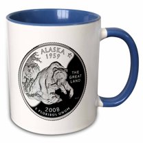 3drose, Alaska Collectible Quarter, 11oz Two-tone Blue Mug