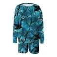 thumbnail image 3 of Halloween Sweat Shorts Sets Womens Pumpkin/Ghost/Bats Printed Funny Cute Holiday Party Outfits 2 Piece Sweatsuits (S, Blue), 3 of 3