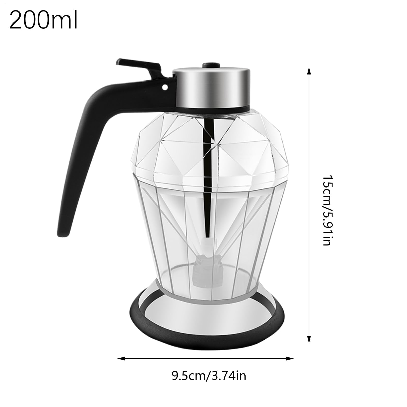 Condensed Milk Dispenser | Sauce Dispenser Bottle | Honey Dispensers No Drip, Multipurpose Kitchen Pour Container, Diamond Shape, for Honey Olive Oil Condensed Milk