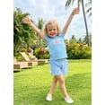 thumbnail image 5 of BemeyourBBs Toddler Baby Girl Summer Clothes Infant Baby Girls Shell Starfish Outfit Cute Ocean-themed Embroidered Flying Sleeve T Shirt Tops And Ruffle Plaid Shorts 2 Pcs Set, 5 of 9