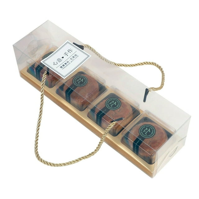 10Pcs Transparent Cake Cupcake Roll Boxes PET Packaging Dessert Container Holder