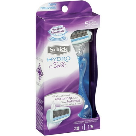 Schick Hydro Silk Women's Razor - 1 Razor Handle Plus 2 Refill Razor Blades