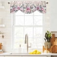 thumbnail image 4 of Tie Up Valances for Windows, Pink Roses Floral Adjustable Valance Curtains Window Treatment for Living Room/Bedroom, Vintage Romance Botanical Flowers Rod Pocket Kitchen Curtains & Drapes 42x18 Inch, 4 of 9