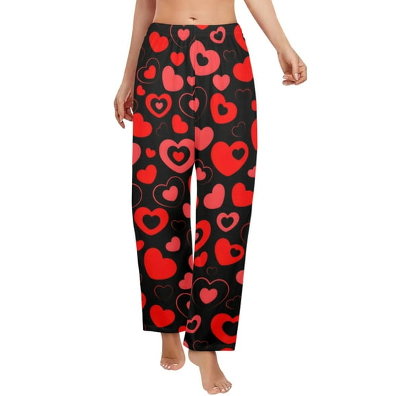 Ladies Sleeping Pajama Pants - Heart Bubbles - Women's Pajamas - XS
