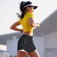 thumbnail image 7 of Balery Spider Web Black Pattern Women's Running Shorts with Liner 2 Pockets Elastic Workout Athletic Gym Yoga Shorts-XX-Large, 7 of 7