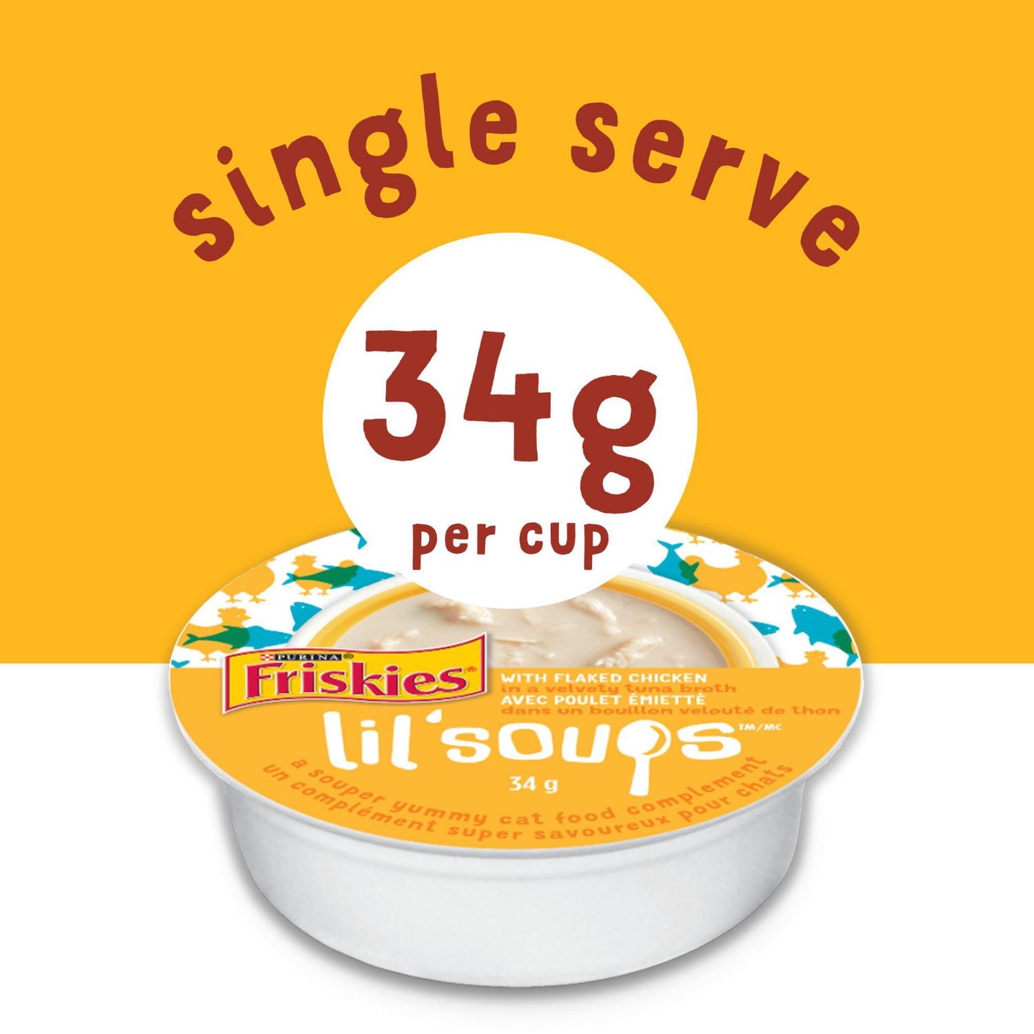 Friskies Lil' Soups Flaked Chicken, Cat Treats 34 g, 34 g