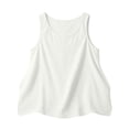 thumbnail image 4 of Womens Linen Cotton Flowy Tank Tops Oversized Sleeveless Gauze Shirts Button Down Summer Loose Lightweight Casual Cami(White,L), 4 of 5