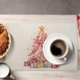 thumbnail image 5 of Christmas Placemats Set of 4, Pink Christmas Tree Bell Gift Place Mats Xmas Table Mat Placemat Heat Resistant Non Slip Line for Holiday Decor 18" x 12", 5 of 6