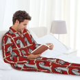 thumbnail image 4 of Mens Pajamas Set, Classic Plaid Cool Horse Head Button Down Long Sleeve Loungewear Sleepwear Pjs sets for Men, 4 of 5