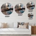 thumbnail image 4 of Designart "Metallic Elegance Stripes and Circles I" Abstract Marble Metal Round Wall Art Prints, 4 of 5