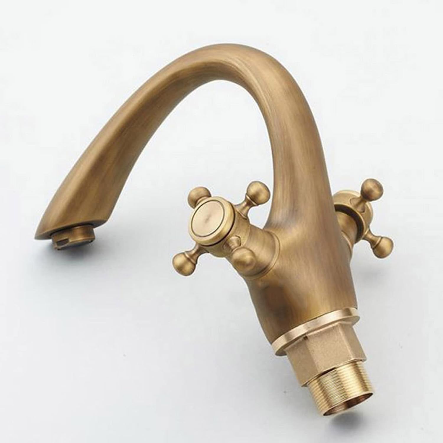 Vintage Bathroom Faucet, Double Cross Handle Mixer Bathroom Sink Tap, Brass Bathroom Faucet, Bathroom Faucet Single Hole, Cold Hot Mixer Vintage Vanity Tap, Gold