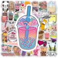 thumbnail image 3 of 50 PCS Sloth Loves Bubble Tea Stickers Tea Cup Vinyl Stickers for Laptop,Skateboard,Phone,Car Stickers, 3 of 5