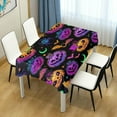 thumbnail image 6 of Coolnut Halloween Pumpkin Purple Rectangle Tablecloth 54x72In,Dinner Table Cover for Outdoor & Indoor Patio, Picnic, BBQ, Holiday Party Halloween Decoration, 6 of 7